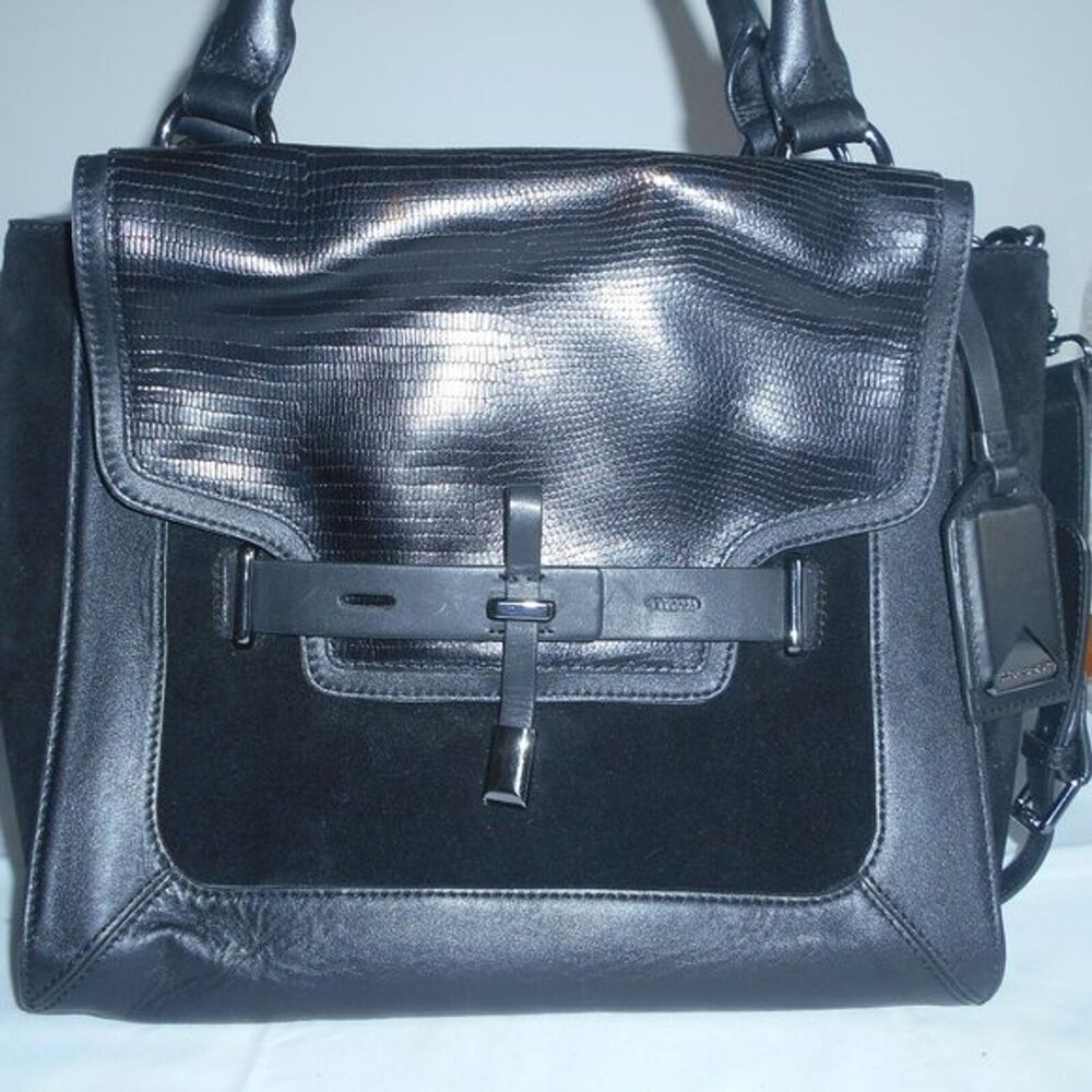 Vince Camuto Black Calf Hair Flap Buckle Cross Body/Shoulder Bag & dustdag